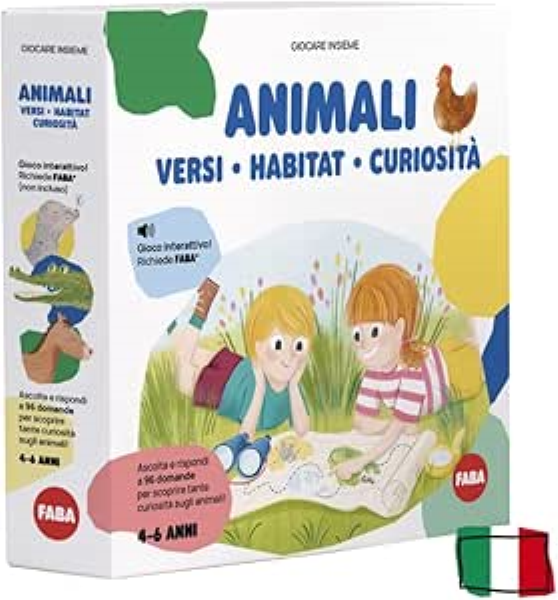 GIOCHI FABA+ ANIMALI VERSI, HABITAT, CURIOSITA.