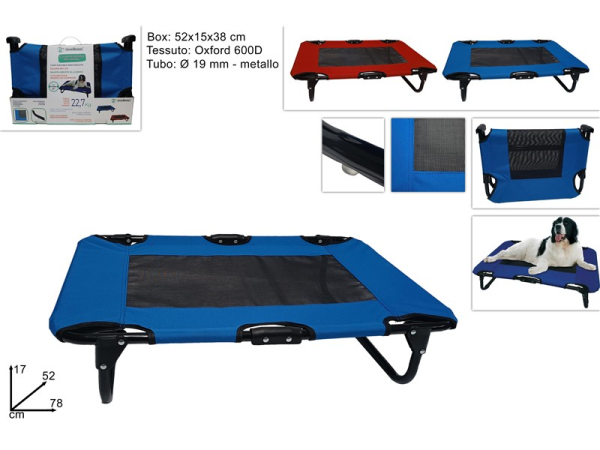 LETTINO PER CANI PIEGHEVOLE 52X78X17