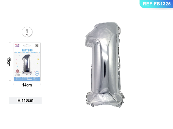 PALLONCINO N.1 CM. 110 ARGENTO MYLAR