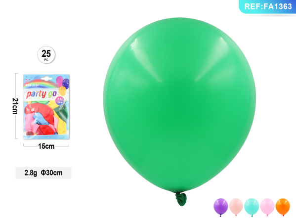 BUSTA PALLONCINI 30CM 25PC MISTI — immagine 1