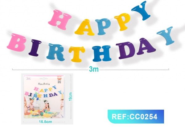 FESTONE DECORATO MACARON HAPPY BIRTHDAY MT.3