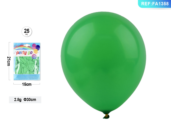 BUSTA PALLONCINI 30CM. 25PC VERDE