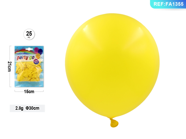 BUSTA PALLONCINI 30CM. 25PC GIALLO