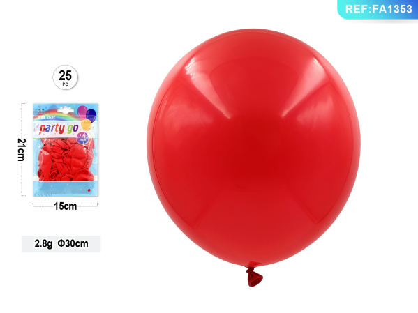 BUSTA PALLONCINI 30CM. 25PC ROSSO