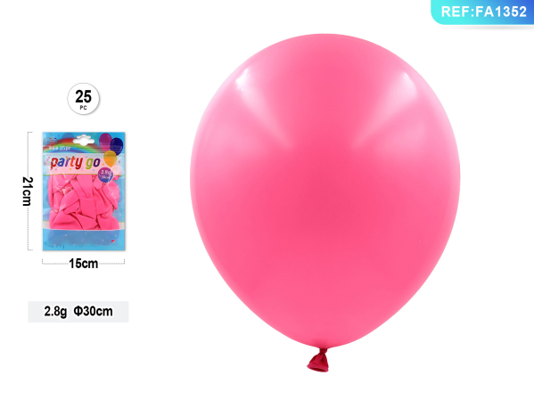 BUSTA PALLONCINI 30CM. 25PC ROSA