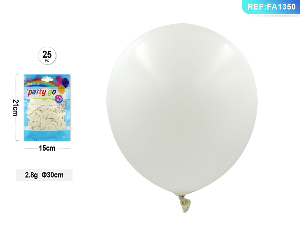 BUSTA PALLONCINI 30CM. 25PC BIANCO