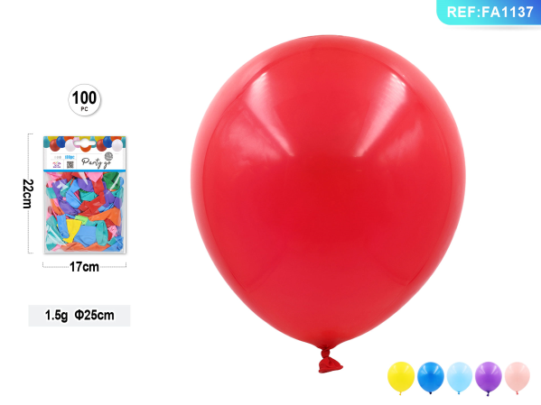 BUSTA PALLONCINI COLORATI 1,5G 25CM