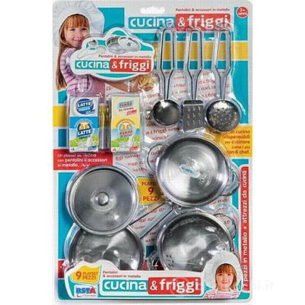 SET CUCINA 9OZ. PENTOLINI METALLO E ATTREZZI