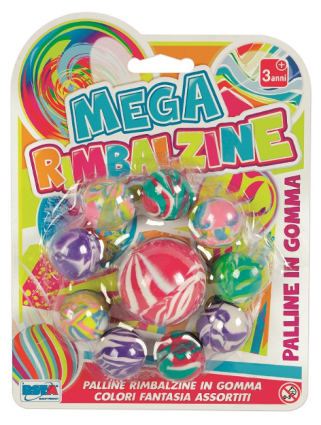 PALLINE RIMBALZINE SET 10 PEZZI BLISTER — immagine 1