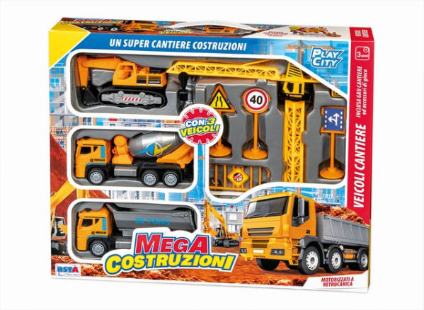 MEZZI SET VEICOLI MEGA CONSTRUZ. C/GRU — immagine 1