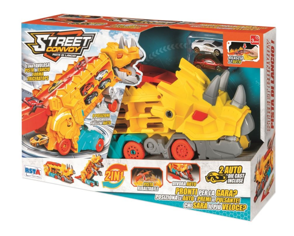 PISTA LANCIO DINO TRUCK CON 2 AUTO — immagine 1