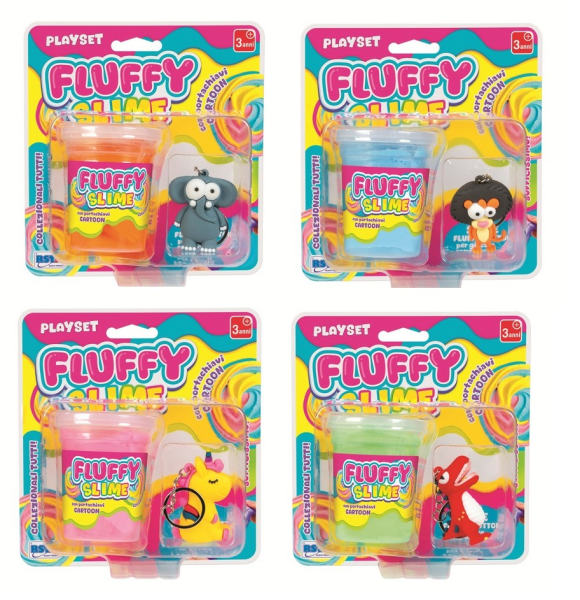 SLIME FLUFFY CON PORTACHIAVI CARTOON ASS — immagine 1