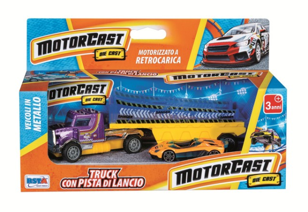 MOTORCAST CAMION TRUCK CON RAMPA LANCIO E AUTO — immagine 1