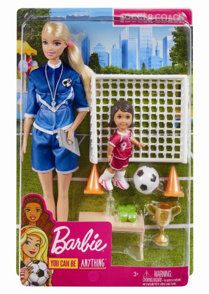 BARBIE PLAYSEY ALLENATRICE DI CALCIO 2 BAMBOLE