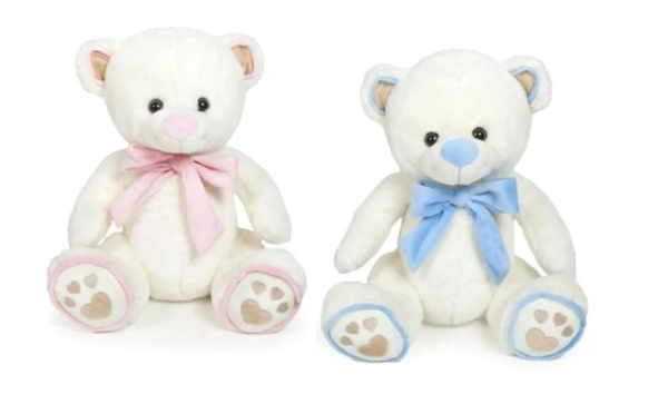 ORSO PANDA H25CM FIOCCO ROSA O AZZURRO ASS
