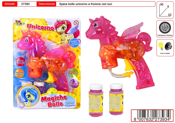 PISTOLA SPARABOLLE UNICORNO A FRIZIONE