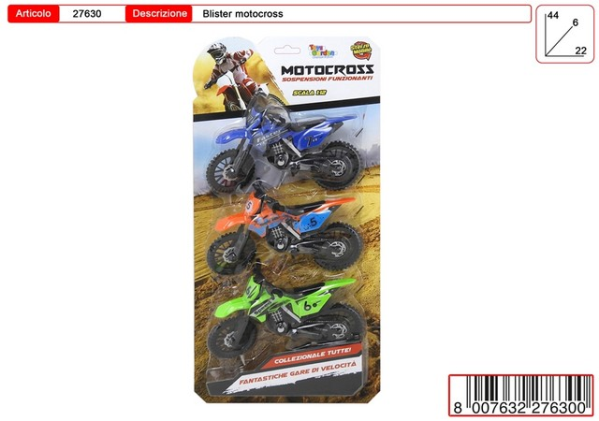 MOTOCROSS SET 3 PEZZI BLISTER — immagine 1