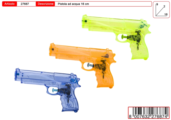 PISTOLA ACQUA 17 CM — immagine 1