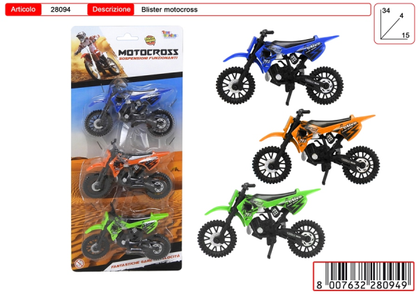 MOTO IN BLISTER 3 PEZZI — immagine 1