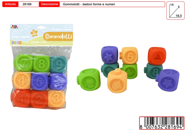 GOMMOSI CUBI CON LETTERE — immagine 1