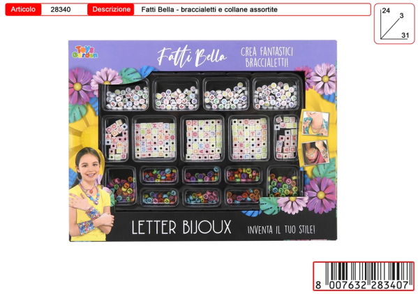 PERLINE SET LETTERE IN SCATOLA — immagine 1