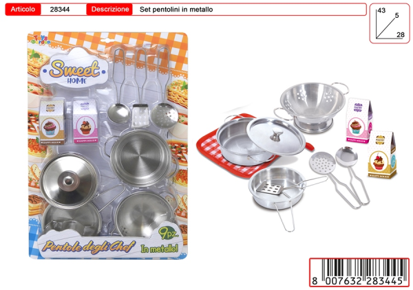 SET PENTOLINI IN METALLO BLISTER