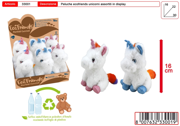 PELUCHE UNICORNI CUORICINI CM. 16 — immagine 1