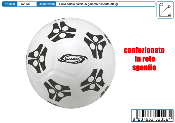 PALLONE SAMBA GOMMA CALCIO 300gr
