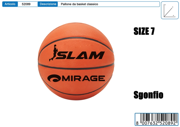 PALLONE BASKET CLASSIC MISURA 7 — immagine 1