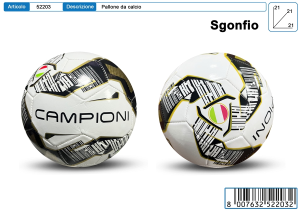 PALLONE CALCIO BIANCONERO — immagine 1