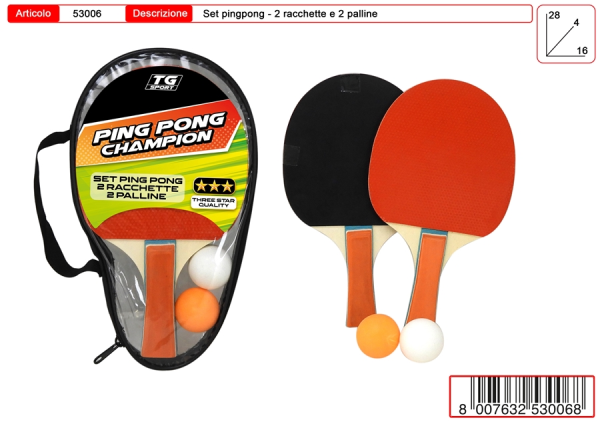RACCHETTA SET PING PONG 3 STELLE — immagine 1