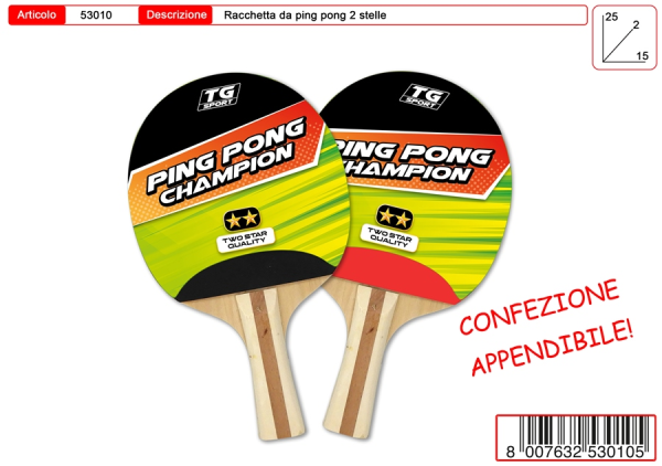 RACCHETTA SET PING PONG 2 STELLE — immagine 1