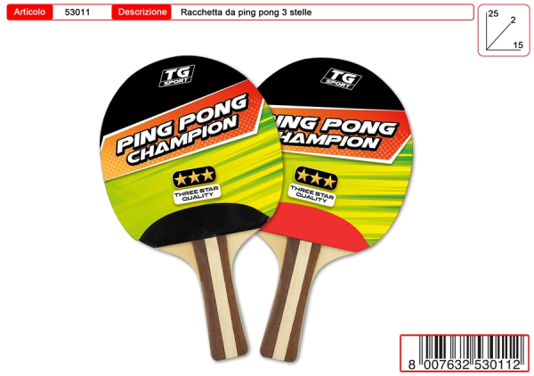 RACCHETTA PING PONG 3 STELLE — immagine 1