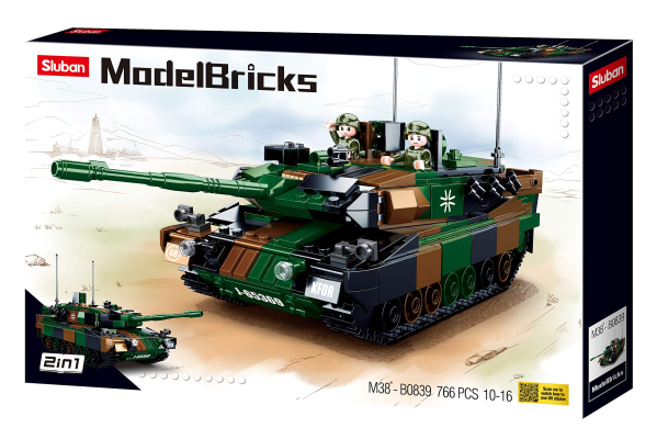 SLUBAN MODELBRICK LEOPORD MAIN BATLE TANK 2IN1 — immagine 1
