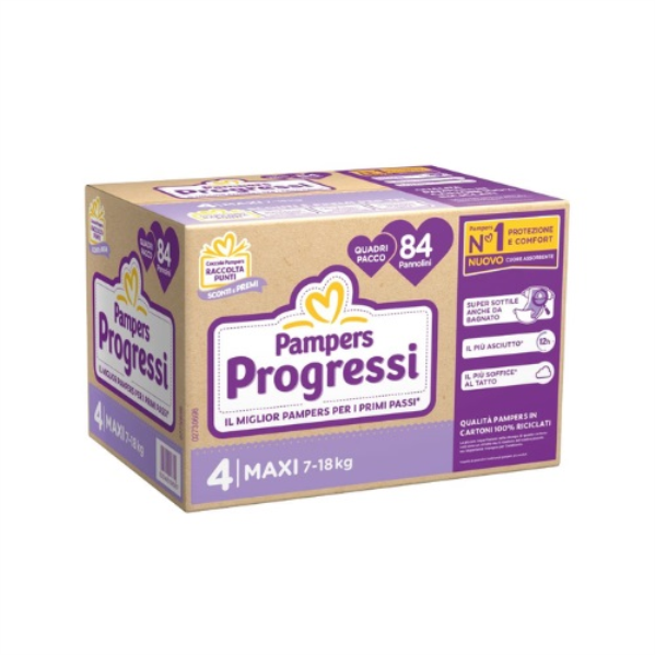PAMPERS QUADRI PROGRESSI MAXI x 84