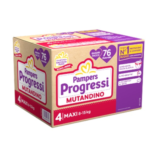 PAMPERS QUADRI MUTANDINO MAXI x 76
