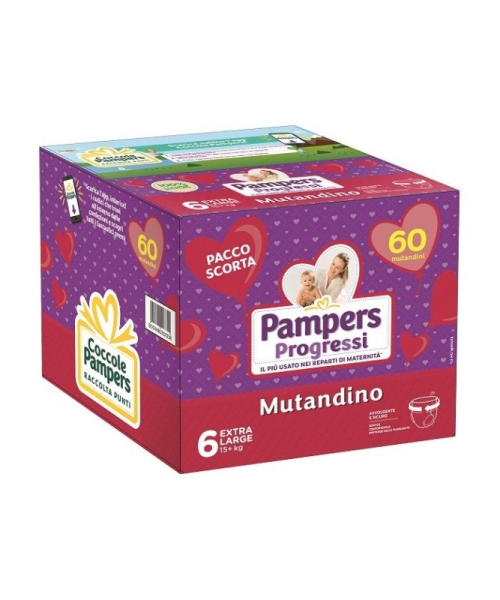 PAMPERS QUADRI MUTANDINO XL x 60