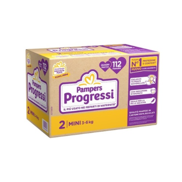 PAMPERS QUADRI PROGRESSI MINI x 112