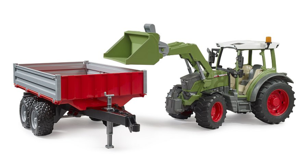 BRUDER Trattore Fendt Vario 211 con benna e rimorchio — immagine 1