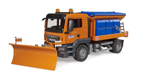 BRUDER MAN TGS camion spargisale e spazzaneve