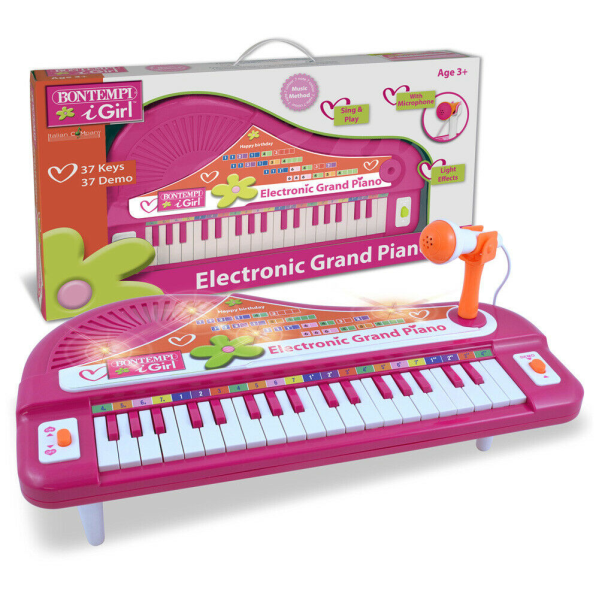 Pianoforte elettronico a coda con microfono. 37 tasti.