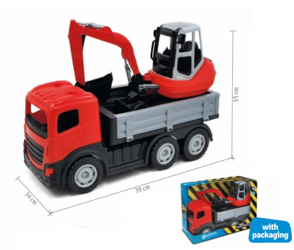 CAMION 6 RUOTE MULTISPpiùMINI ESCAVATORE IN BOX