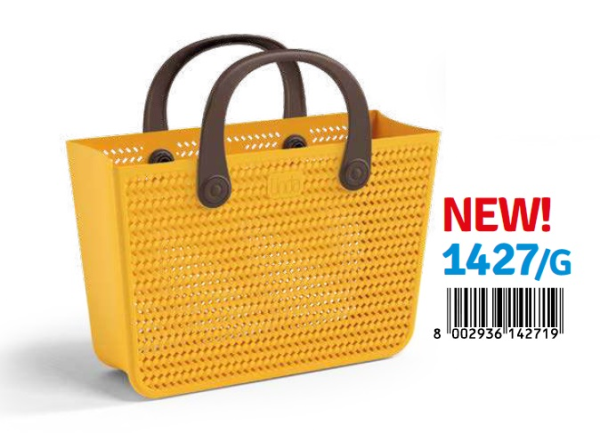 BORSA LINDA CITY GIALLO, MANICI PLASTICA — immagine 1