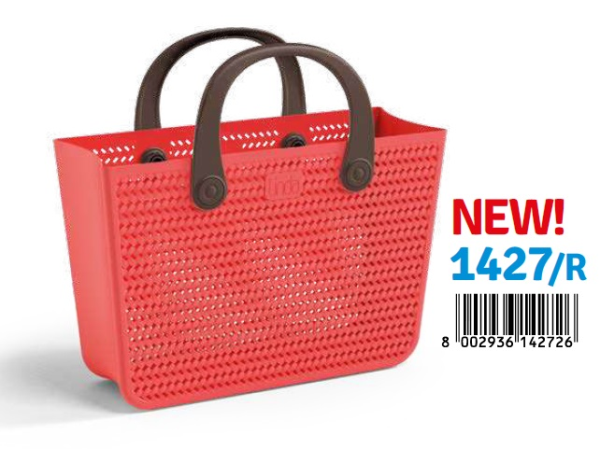 BORSA LINDA CITY ROSSO, MANICI PLASTICA — immagine 1