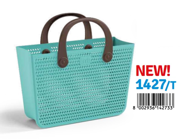 BORSA LINDA CITY TURCHESE, MANICI PLASTICA — immagine 1