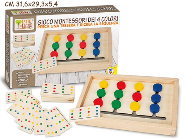LEGNO GIOCO MONTESSORI DEI 4 COLORI