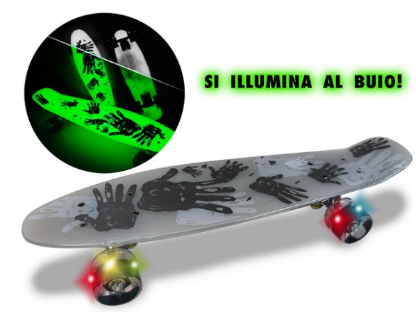 SKATEBOARD GLOW IN THE DARK MAX 100 KG — immagine 1