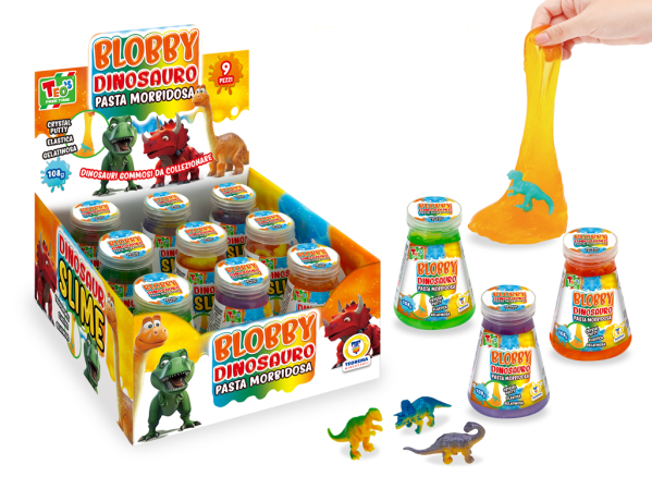 BLOBBY DINO CRYSTAL PUTTY 9 PZ 108 GR — immagine 1