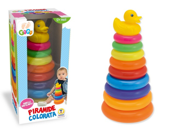 PIRAMIDE AD ANELLI COLORATA — immagine 1