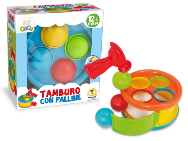 TAMBURO CON PALLINE E MARTELLO — immagine 1